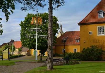 Maibaum am Rathaus in Hilter