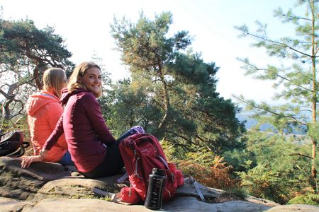 Am Plisseefelsen der Dörenther Klippen bei Ibbenbüren