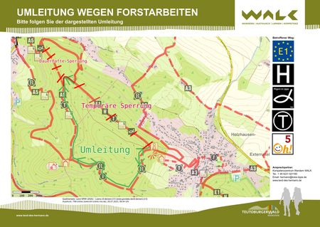 Umleitung im Bereich Stemberg in Holzhausen-Externsteine 