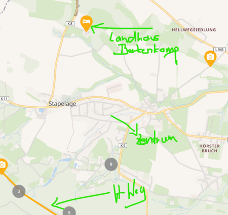 Lage Haus Berkenkamp auf Karte