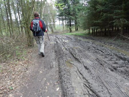 Naturbelassene Wege sind bei Regenwetter auch mal vermatscht